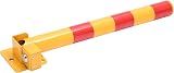 KATSU Tools Yellow Red Fold Down Parking Bollard Lockable Steel Driveway Guard view 4
