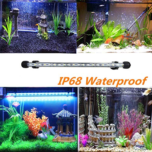 LED Aquarium Light, 15inch Fish Tank Light White Color Underwater Light Submersible Crystal Glass Lights - Thumbnail 5