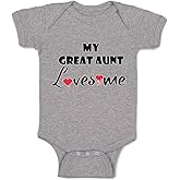 Cute Rascals Baby Bodysuit My Great Aunt Loves Me Boy & Girl Baby Clothes Funny Cotton Oxford Gray Design Only 6 Months