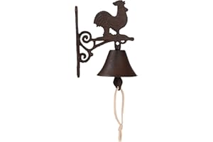 BRASSTAR Cast Iron Rooster Decoration Retro Design Doorbell Suitable for Gate Garden Farm Outdoor Decoration TQGJPT451