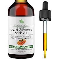 Jeune Naturelle Sea Buckthorn Oil Organic - 100% Pure RAW Cold Pressed Undiluted Sea Buckthorn Seed Oil - For Acne Eczema Wri
