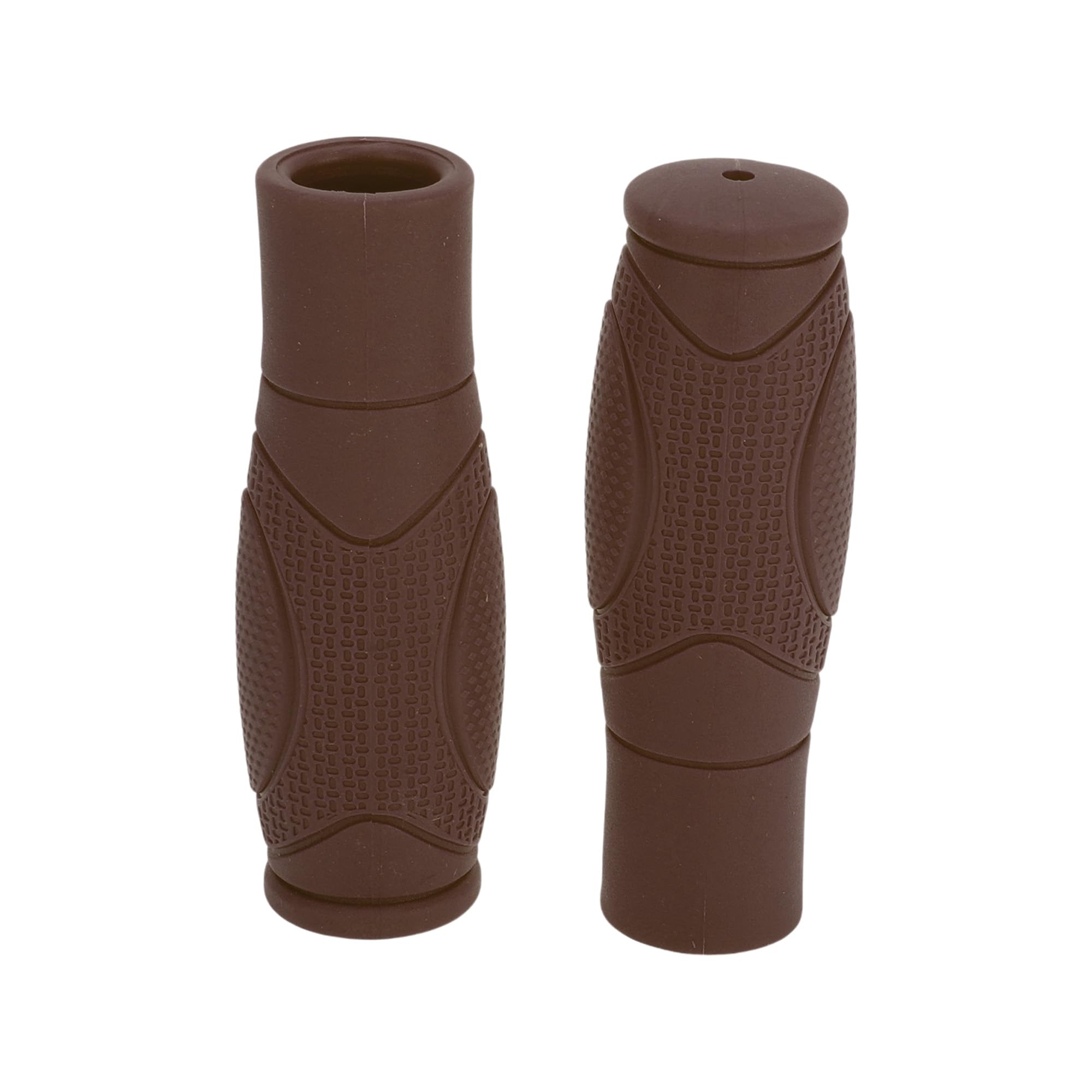 TUCKBOLD Bike Handlebar Grips Covers 125mm Long Soft | Mountain Bike End Grips Protector Brown 1 Pair