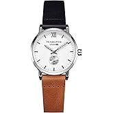 VICTORIA HYDE Retro Women Watches Small Dial Analog Quartz Detachable Genuine Leather Strap Ladies Wristwatch Gifts for Her Brown