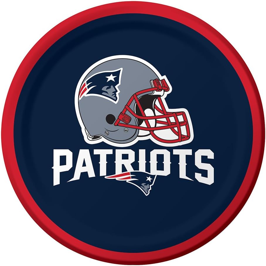 Creative Converting Officially Licensed NFL Dessert Paper Plates, 96-Count, New England Patriots
