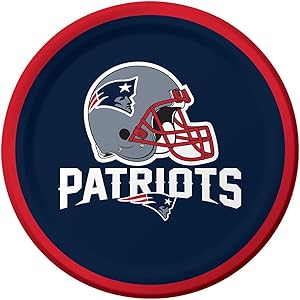Creative Converting Officially Licensed NFL Dessert Paper Plates, 96-Count, New England Patriots