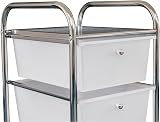Oypla Mobile Makeup Salon Trolley with 4 Clear Drawer Storage view 8