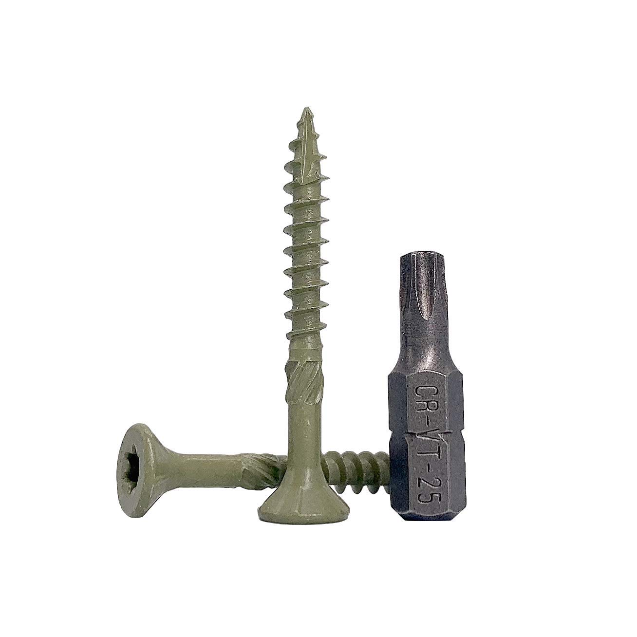 (Pack of 200 pcs) Green Anti-corrosion Finish 4.5 x 40 mm Timber Decking Screws, Wood Screws, Torx Head, Type 17, Countersunk Head, Exterior Screw (200, 4.5 x 40 mm)