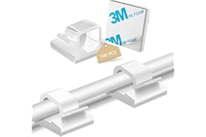 Abnii 100PCS Adhesive Cable Clips, Wire Holder Organizer, Cord Management, Cable Staples, Christmas String Lights, White, Small