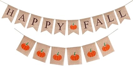 Amazon Com Thanksgiving Decorations Happy Fall Banner Linen