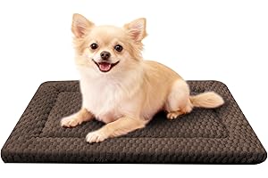 FOGKISS Dog Bed Mat - Dog Crate Pad - Reversible Mat for Pet Comfort - Soft Bed Crate Pads for All Seasons - Durable, Machine Washable Mat for Crates, Travel, and Home (Dark Brown, 24" L*18" W*1.5" Th)