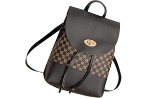 Ipetboom Women’S Black PU Drawstring Small Backpack Double Shoulder Bag for Travel and Everyday Use