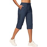 Women's Long Shorts 15" Below The Knee Capri Hiking Shorts Quick Dry Lightweight Outdoor Casual Crop Pants Cargo