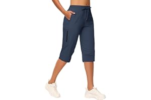 MIVEI Women's Long Shorts 15" Below The Knee Capri Hiking Shorts Quick Dry Lightweight Outdoor Casual Crop Pants Cargo