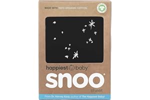 Happiest Baby SNOO Bassinet Fitted Sheet - 100% Organic Cotton Nursery Bedding - Fits SNOO Sleeper Crib Mattress (Black Galaxy)