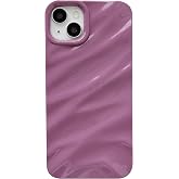 Caseative for iPhone 14 Plus Case, Purple | Water Ripple Pattern Curly Wave Shape Soft