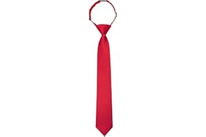 JEMYGINS Solid Color Boys Tie Pre-tied Adjustable Kids Necktie for Age 8-12 Wedding School Graduation