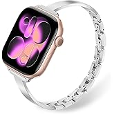Dhwazz Band for Apple Watch Series 11 10 42mm Women, Slim Stainless Steel Watchband Jewelry Strap for iWatch SE 3 2 1 Series 9 8 7 6 5 4 3 2 1 41mm 40mm 38mm