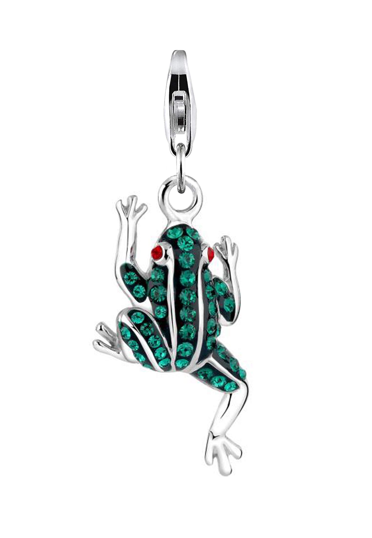 Nenalina 716241-035 Frog Charm Pendant in 925 Sterling Silver, Fits All Common Charm Jewellery