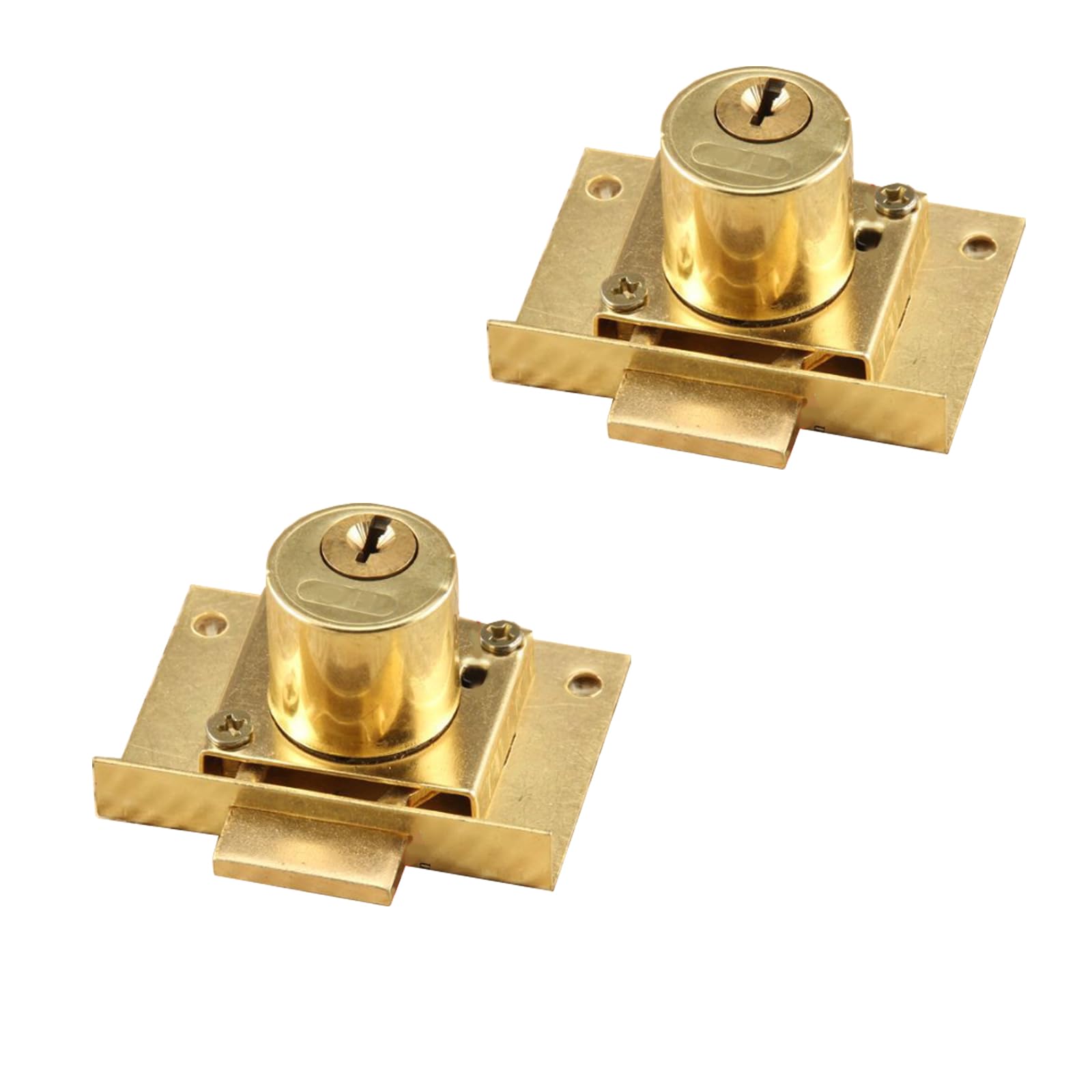 Furniture Lock Cam Lock Cylinder Brass Cam Lock for Door Cabinet Mailbox Cupboard & Drawer Locks 2 Keys 2 Types for Choice