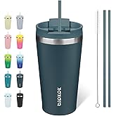 BJPKPK 18oz Stainless Steel Insulated Tumbler With lid And Straw Travel Coffee Thermal Tumblers Cup For Women And Men,Navy Blue