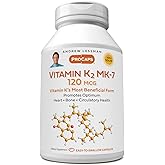 ANDREW LESSMAN Vitamin K2 MK7 120 mcg 60 Softgels - Essential for Healthy Calcium Utilization, Promotes Optimum Skeletal, Heart and Arterial Health. No Additives. Small Easy to Swallow Softgels