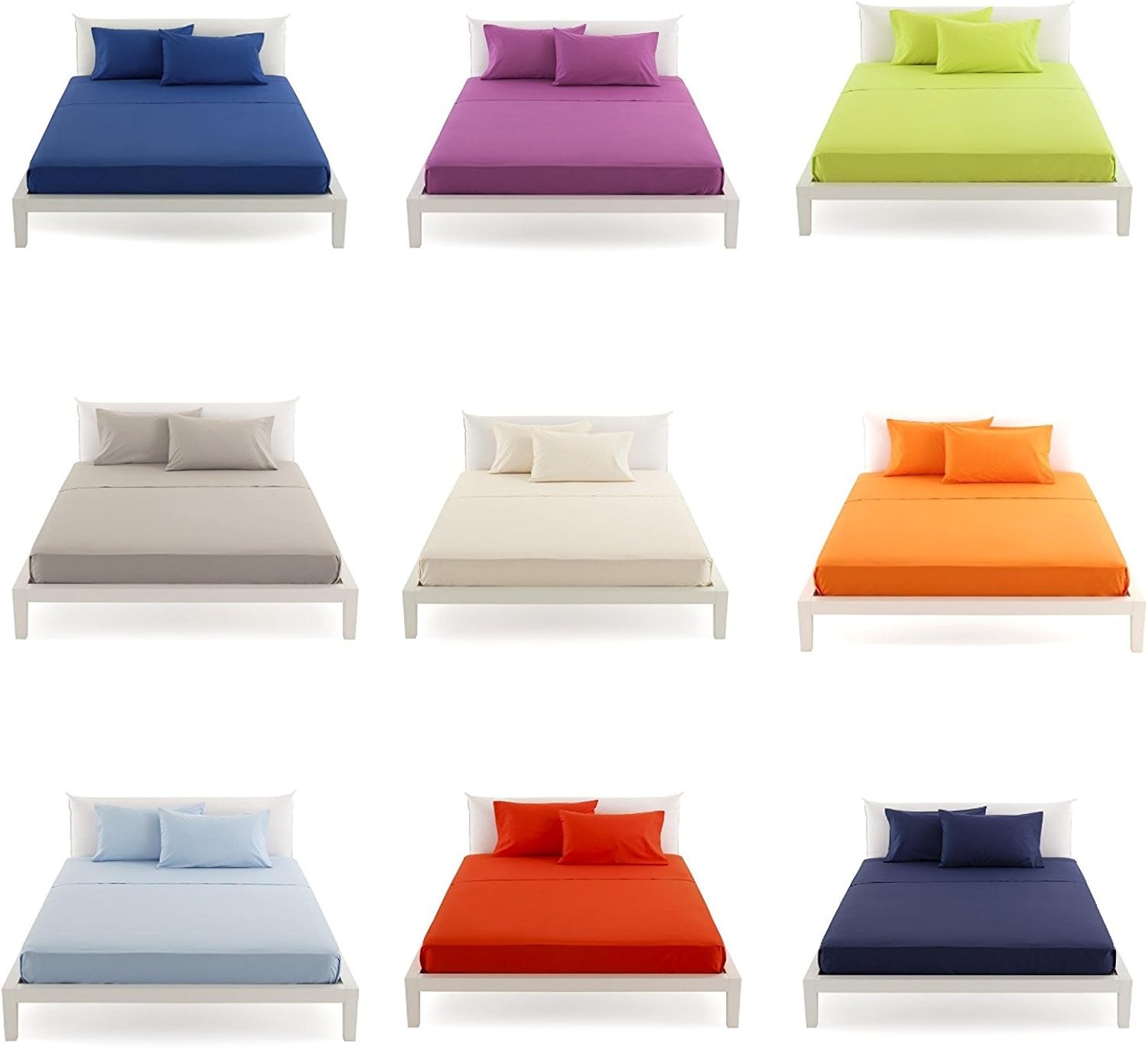 Una Piazza E Mezza Azzurro Store Sorrento Completo Lenzuola Letto Matrimoniale Singolo Una Piazza E Mezza 100 Cotone Tinta Unita Ss Lenzuola Tessili Per La Casa Bepco Ee