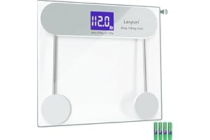 Lenporl Talking Scales for Body Weight with Pure North American Male Voice,Highly Accurate Talking Bathroom Weight Scale with Large LCD Screen,Talking Scales for Visually Impaired and Seniors, 440Ibs
