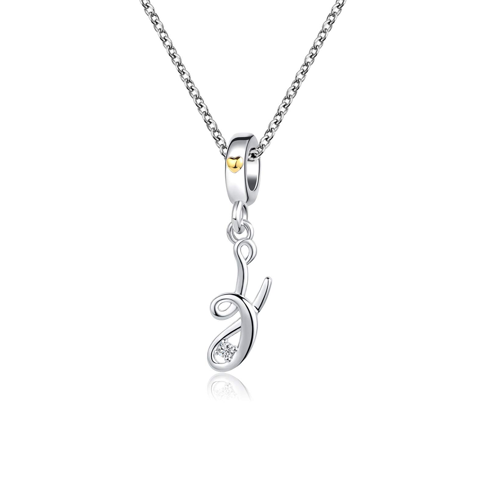KunBead Jewelry Letter Z Initial Heart Love Best Friend Mum Kids Nan Baby Girl Ladies Vintage Short Auntie Necklace for Women