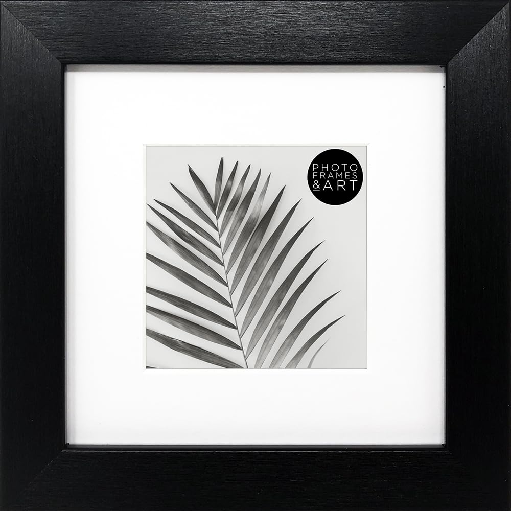 pf+a REAL GLASS 3x3" Photo Frame - Oxford Black 5x5 With Mount For 3x3 Picture Frame - Mini Photo Frame 3x3