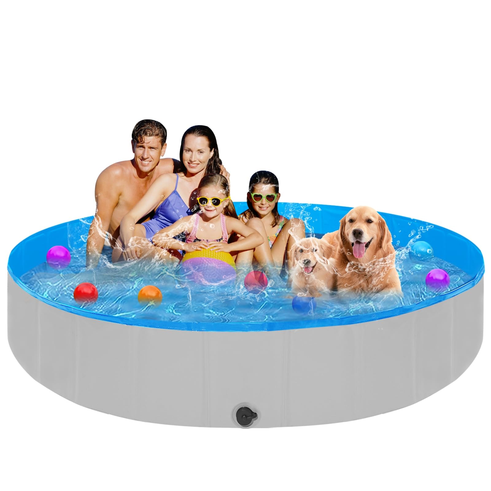 Photo 1 of STUDESK Extra Large Foldable Dog Pools for Large Dogs Heavy Duty,97"x16" Anti-Slip Portable Swimming Pool,Hard Plastic Kiddie Pool for Pets Dogs Cats & Kids