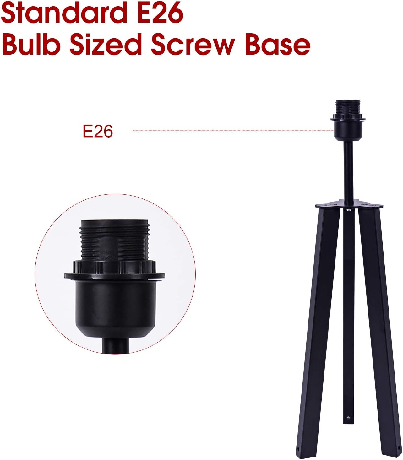 Floor Lamp Standing Lamp, Black Tripod Floor Light, Modern Design Studying Light for Living Room, Bedroom, Study Room and Office, Flaxen Lamp Shade with E26 Lamp Base - - 