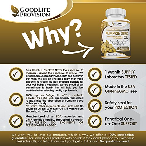 Pumpkin Seed Oil - 100% Cold Pressed Pure 1000mg Extraction - Best for Hair Growth, Younger Looking Skin & Face, Bladder… - Image 5