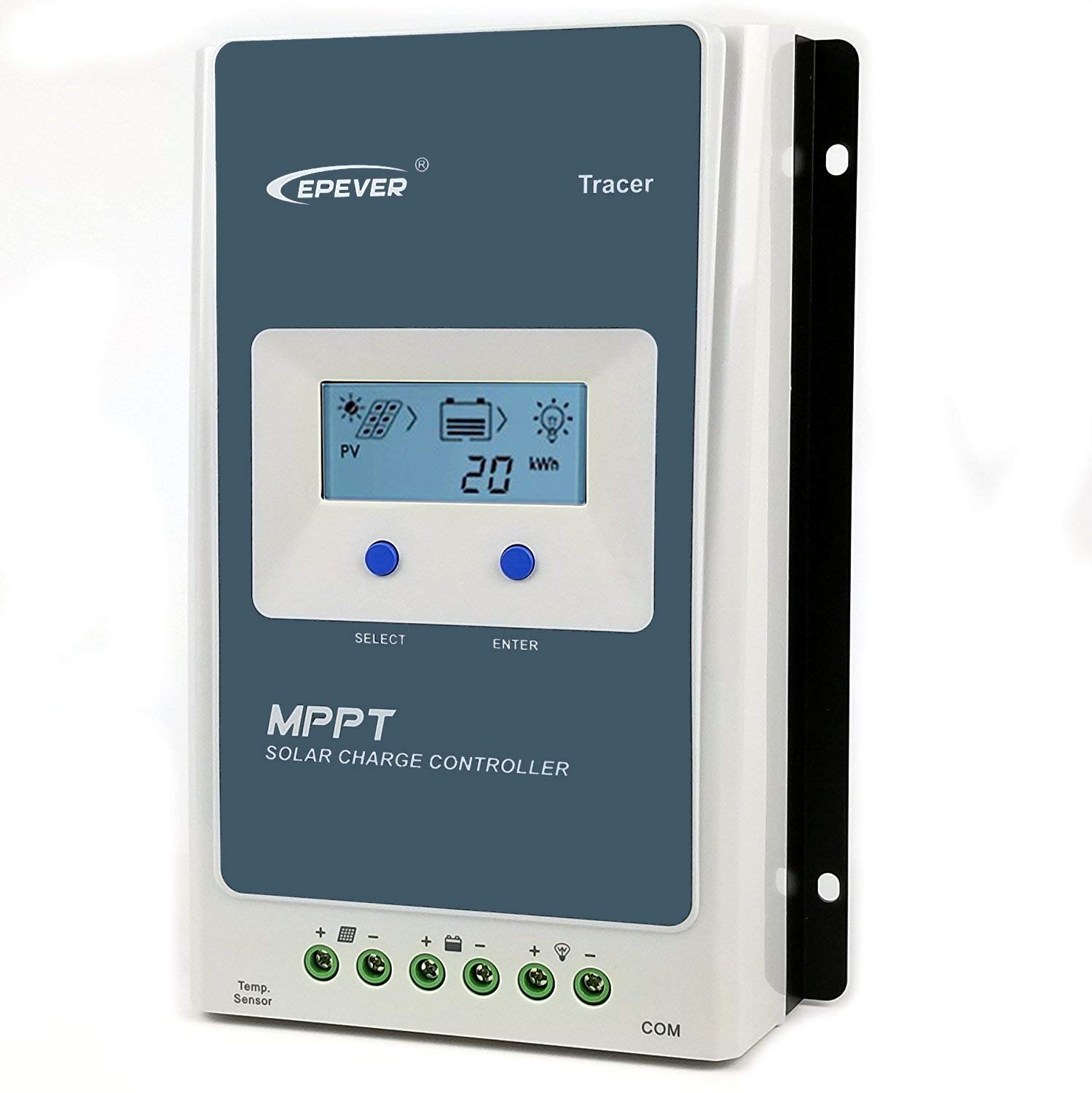 EPEVER Qaurora MPPT Solar Charge Controller Tracer AN Series 10A/20A/30A/40A with 12V/24V DC Automatically Identifying System Voltage(20A)