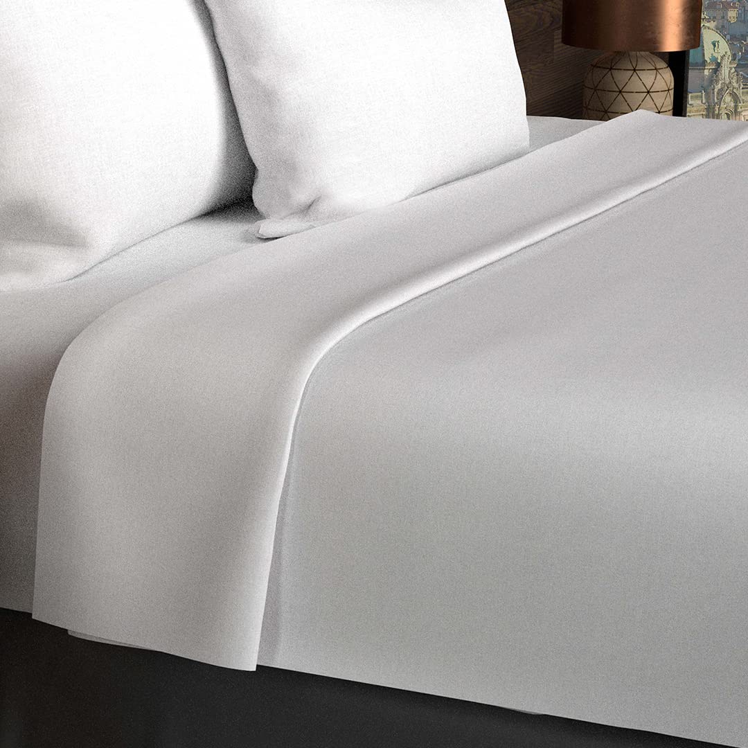 Soleil d'ocre, Flat Sheet, Cotton, 57 Thread Count, White, 180 x 290 cm