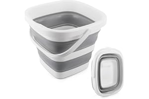 BIDFUL Car Wash Bucket 5L, Collapsible Bucket for Cleaning Supplies, Folding Mop Buckets Water Storage Containers for Camping Gardening Finishing Beach Outdoor RV Sink Wash Basin Ice Tub Swamp Emergency Prep