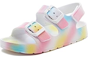 EasyStar Boys and Girls Lightweight Dual-Adjustable Sandal Buckles With Hook and Loop Heel Closure