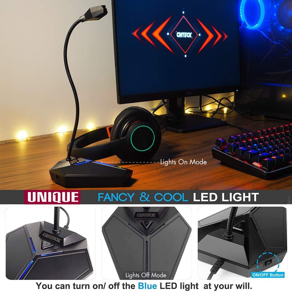 USB Computer Microphone, Plug &Play Desktop Omnidirectional Condenser PC Laptop Mic,Mute Button with LED Indicator, Compatible with Windows/Mac, Ideal for YouTube,Skype,Recording,Games(1.5m /5ft): Musical Instruments