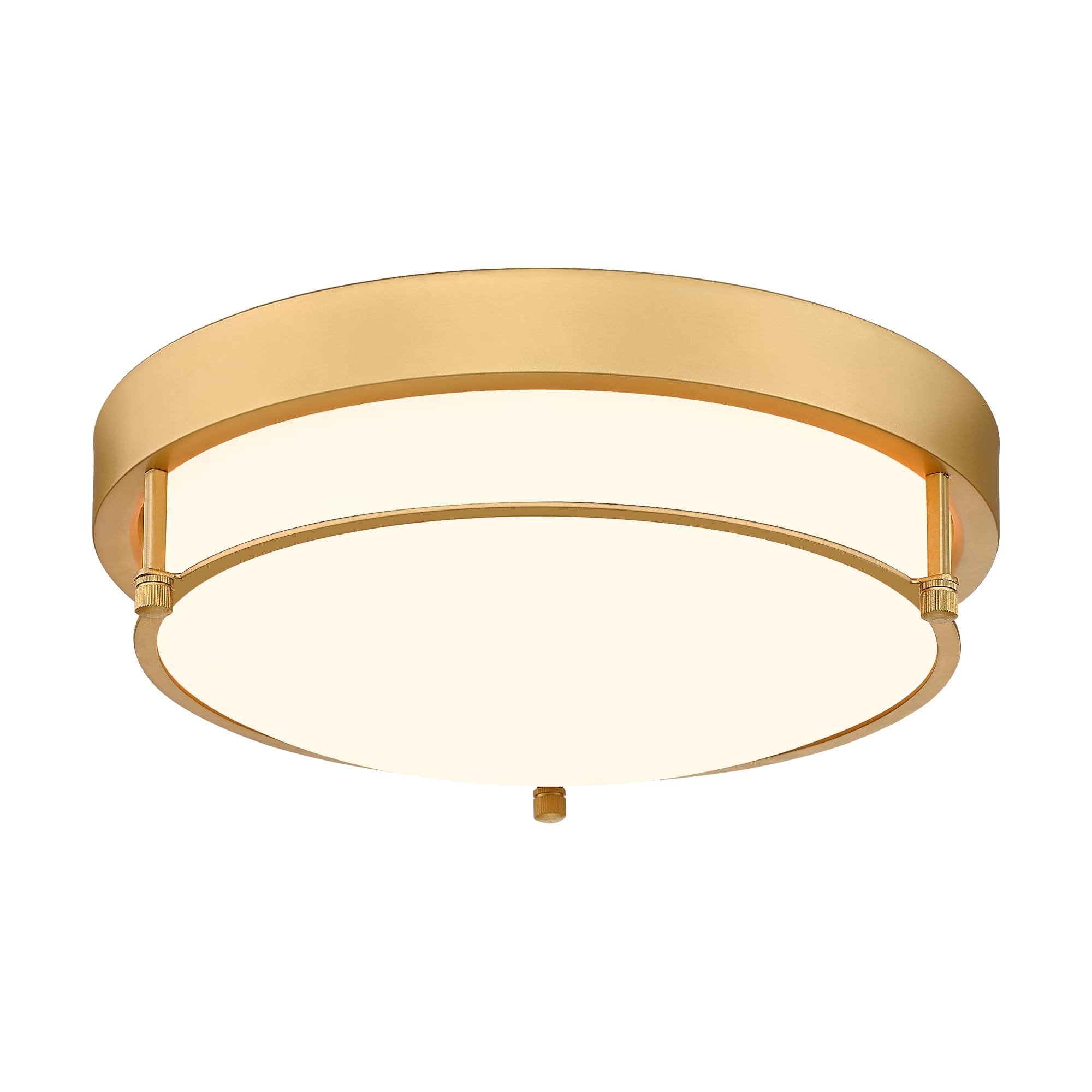 Photo 1 of Cargifak Flush Mount Light Fixture, 12 inch 2-Light Modern Ceiling Light with Brass Gold Finish for Hallway Kitchen Laundry Bedroom, 4822-BB