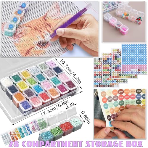 Lenxnmy 247Pcs DIY Diamond Painting Tools Kit with Light Table for Tracing A3, Diamond Art Sealer, Diamond Correction, DIY Craft