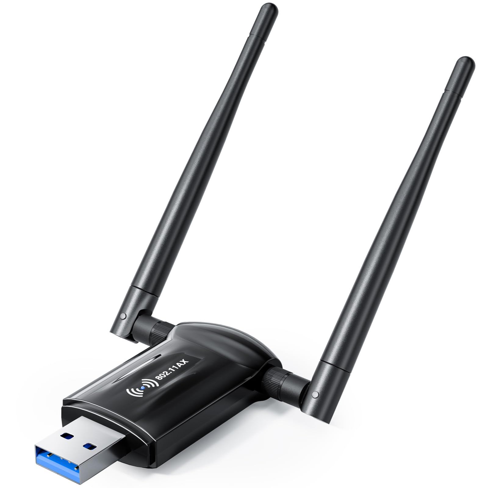 USB WLAN Stick Adapter für PC - Nineplus AX1800, Dualband 5GHz/2,4GHz WiFi 6 Stick mit WLAN Antennes, integrierter Treiber, USB 3.0 WiFi Dongle Adapter PC kompatibel mit Windows 11/10