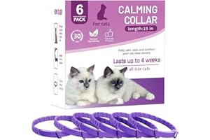 TAILTRESPASS 6 Pack Cat Pheromone Collar, Adjustable Cat Calming Collar for Anxiety Relief and Stress - Lasts 60 Days, Great for Travel, Vets