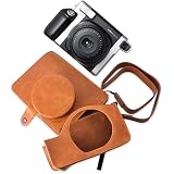 Housse Cuir Fujifilm Instax Wide 400 - Étui Protection Vert Avec Bandoulière