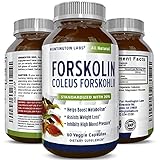 Pure Forskolin Supplement – Highest Grade & Powerful Antioxidant, Weight Loss, Boosts Energy for Women & Men 60 Veggie capsules – Guaranteed By Huntington Labs
