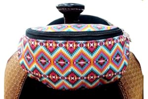 Showman Bright Aztec Print Insulated Nylon Saddle Pouch