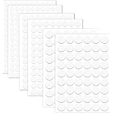 580 Pieces Self-Adhesive Screw Hole Stickers PVC Cover Caps Dustproof for Wooden Furniture Cabinet 12mm, 15mm, 21mm 6 Sheets White