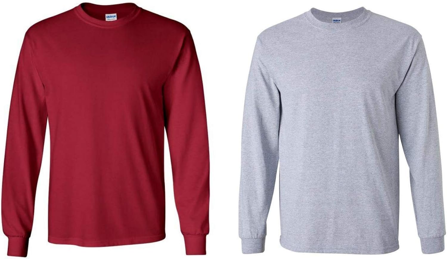 Gildan Men's Ultra Cotton Adult Long Sleeve T-Shirt, 2-Pack | 