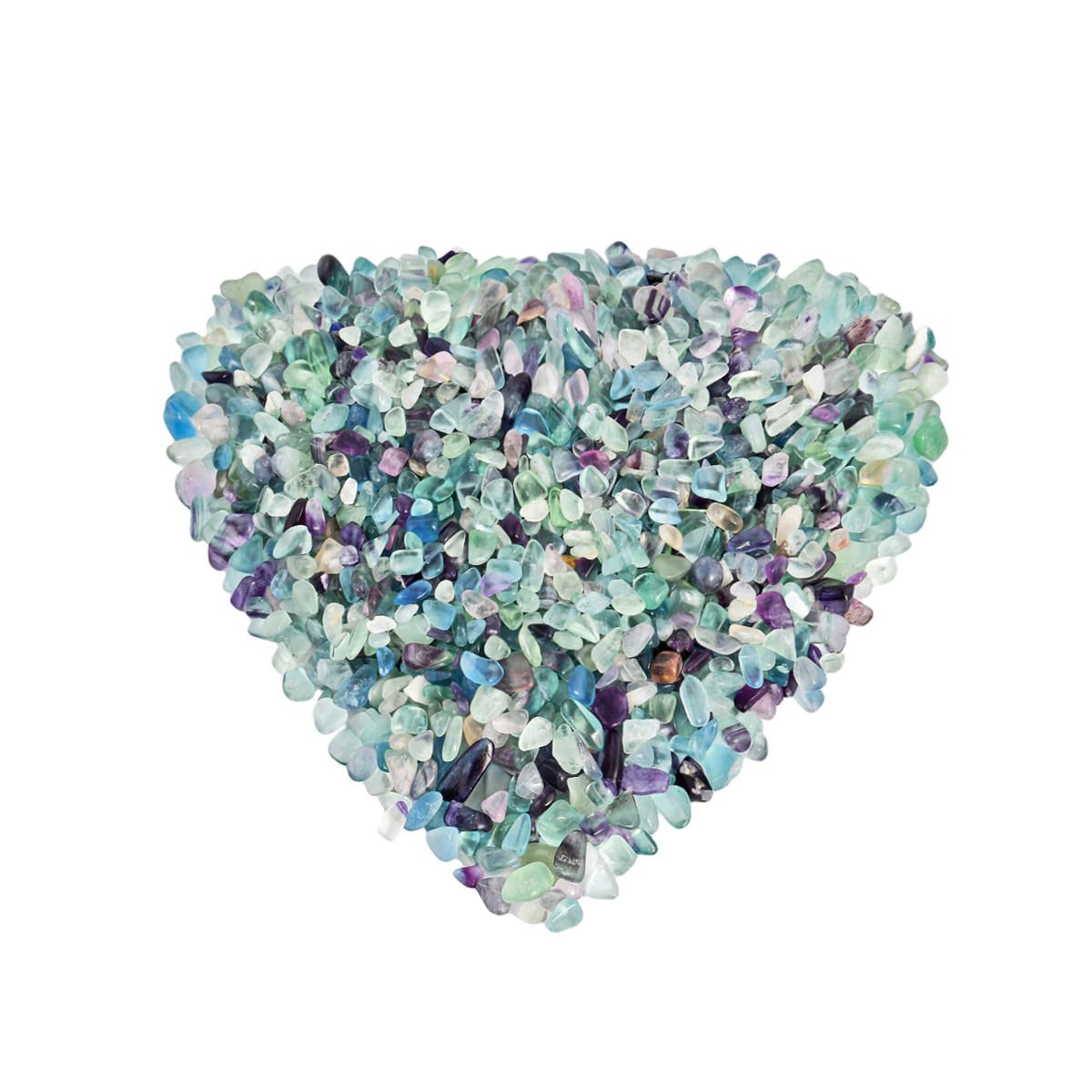 Nupuyai 0.5lb Fluorite Crystal Chip Stones, Irregular Shape Tumbled Crushed Healing Stones Quartz Rocks for Home Decor
