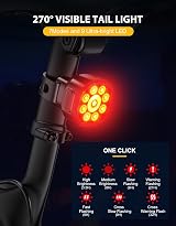 Rolgno Bike Lights Front and Back 1000 Lumen USB C IP65 Aluminum Set view 3