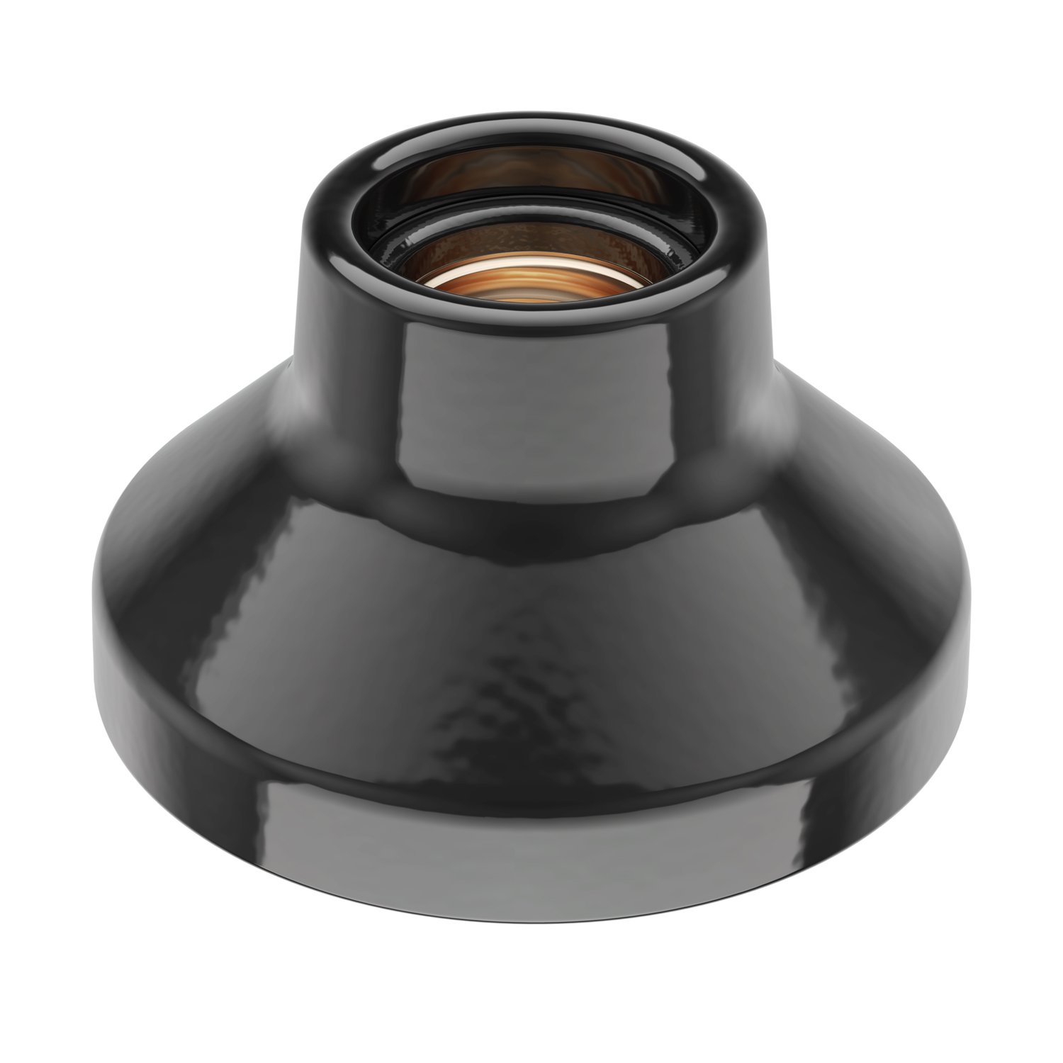 ledscom.de Ceiling Light/lamp Holder Elektra, Porcelain, Glossy Black, 1x E27 max. 300W — image 1