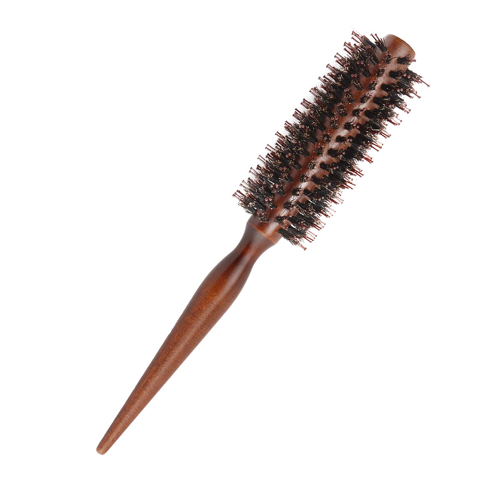 Vicien Boar Bristles Hair Brush, Natural Wooden Handle, Round Styling Brush, Anti Static, Suitable for Curly, Thick Hair, Brown, Unisex, Adults, Female